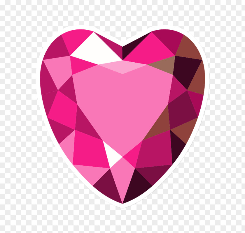 Diamond Heart Pink M PNG