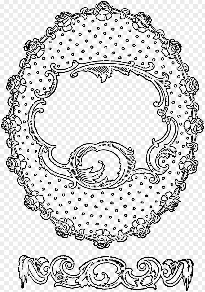 Lace Boarder Drawing Rococo Ornament PNG