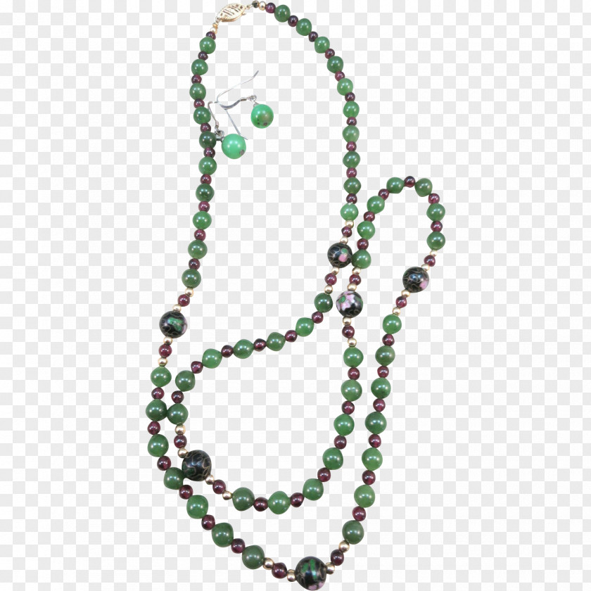 Emerald Bead Necklace Cloisonné Turquoise PNG