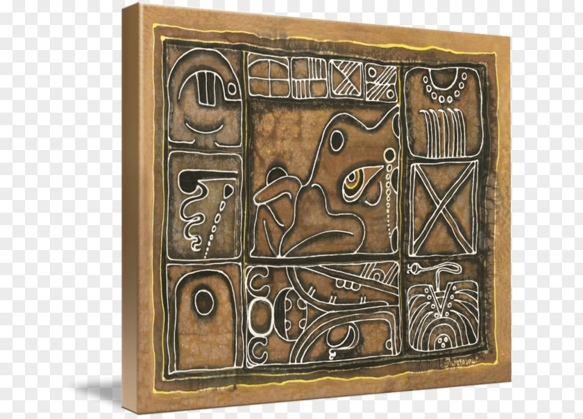 Wood Maya Civilization Stain Script Rectangle PNG