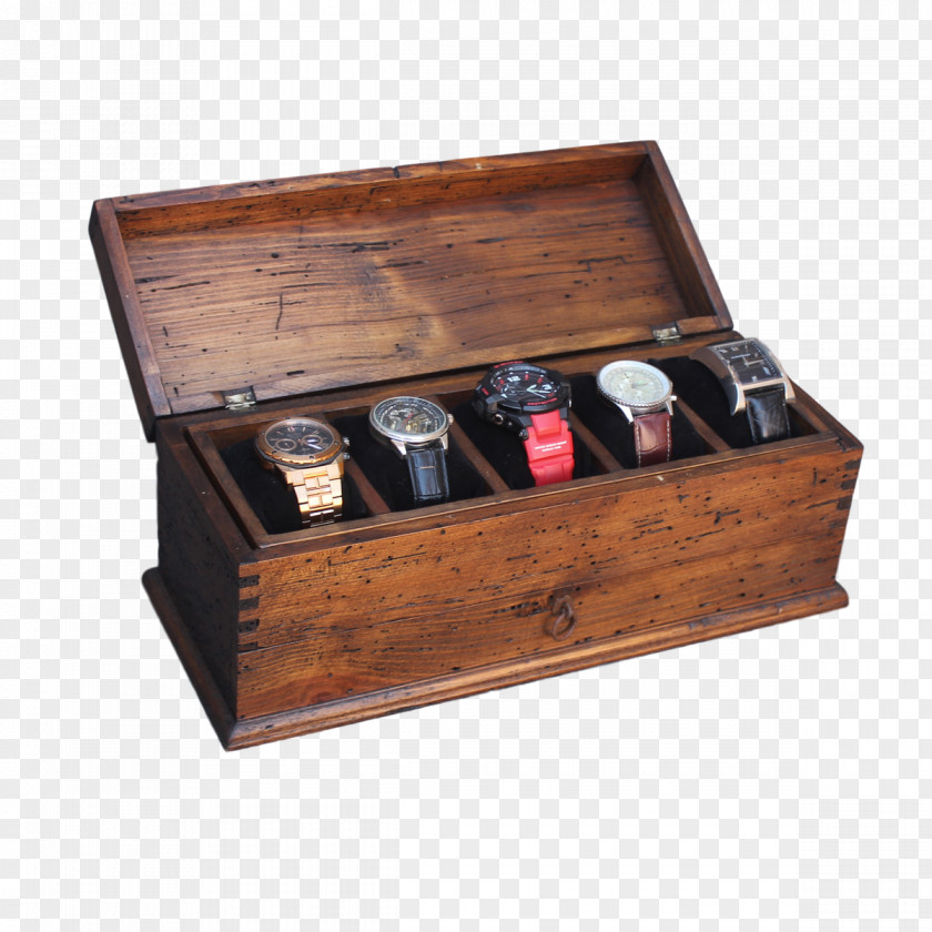 Box Drawer Wood Watch Display Case PNG