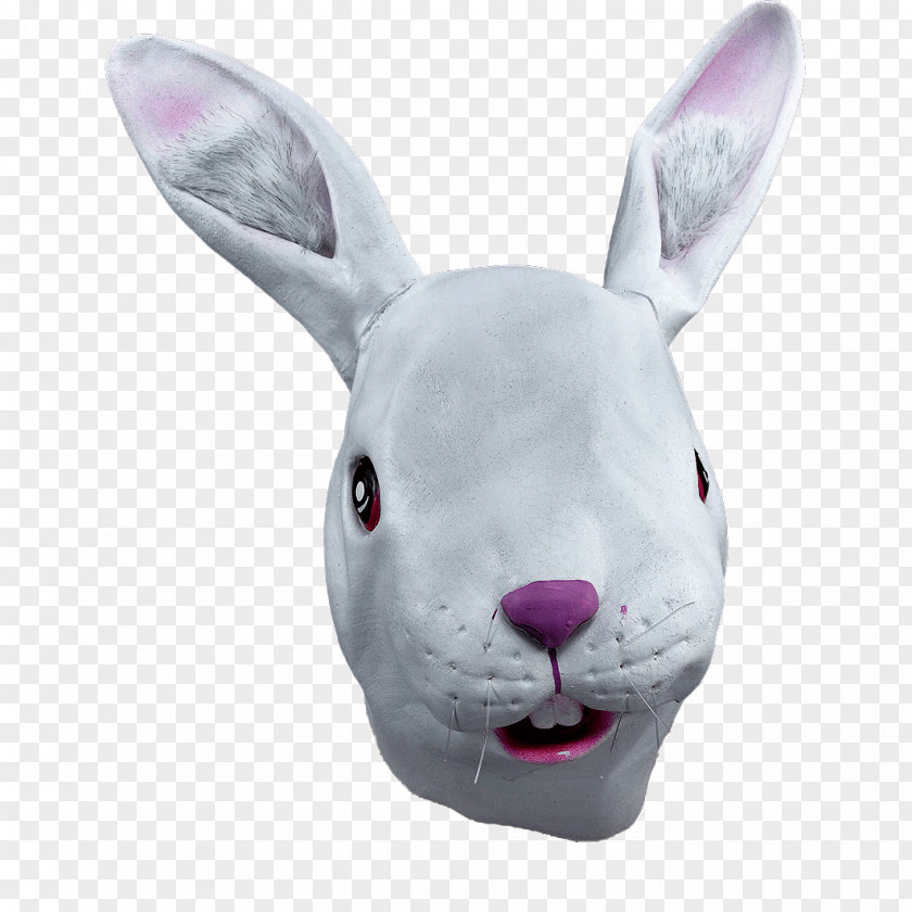 Bunny White Rabbit Costume Party Latex Mask PNG