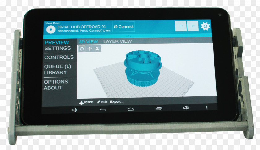 Printer Display Device 3D Printing Touchscreen PNG