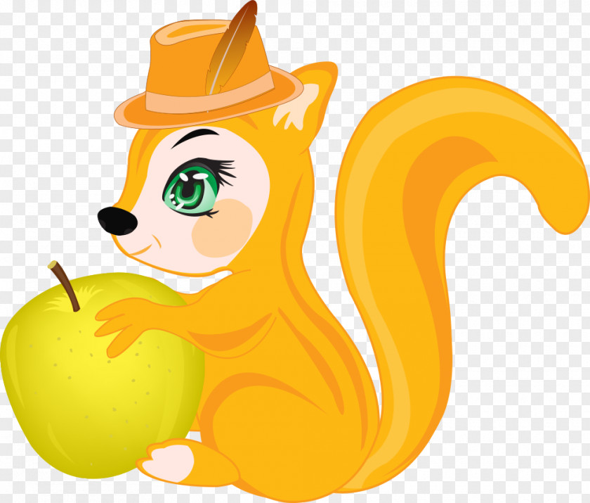 Squirrel Holding Apple Clip Art PNG