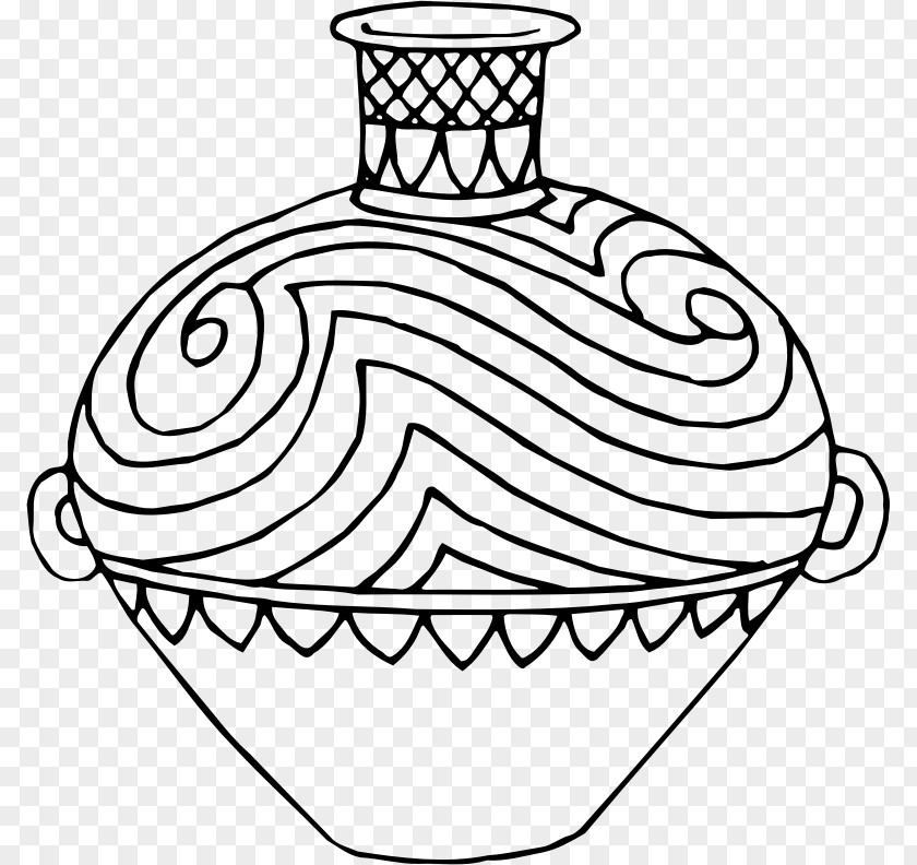 Vase Drawing The Head And Hands Black White Clip Art PNG