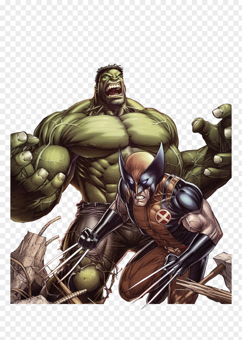 Wolverine Hulk Rendering Superhero PNG