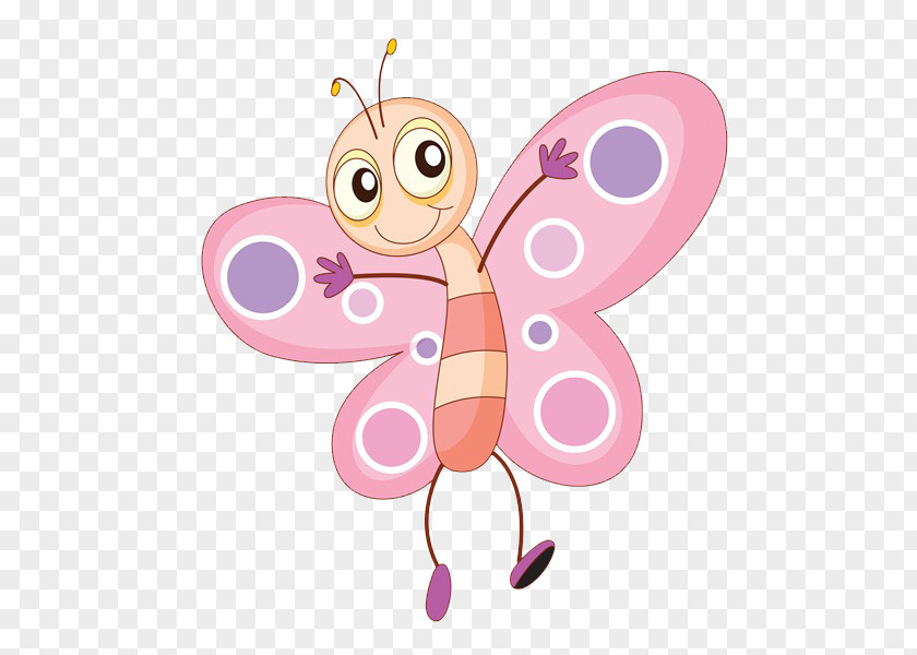 A Butterfly Cartoon Clip Art PNG