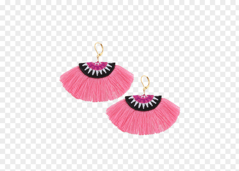 Fanshaped Earring Tassel Fringe Fashion Embroidery PNG