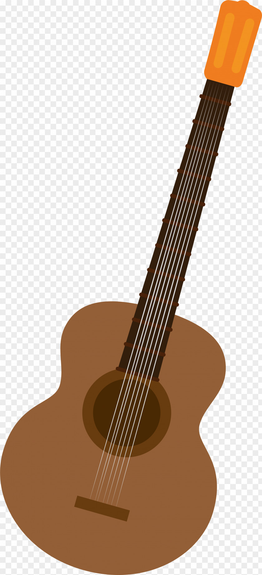 Orange Simple Guitar Tiple Ukulele Acoustic Bass Cuatro PNG