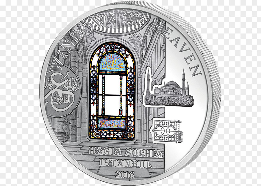 Hagia Sophia Palma Cathedral Silver Coin Window PNG