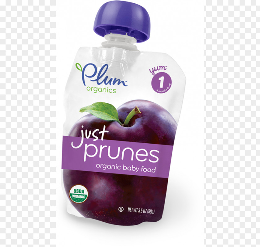 Plum Baby Food Organic Breakfast Cereal Prune PNG