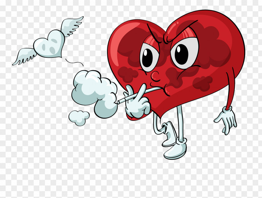 Smoking The Heart Stock Illustration PNG