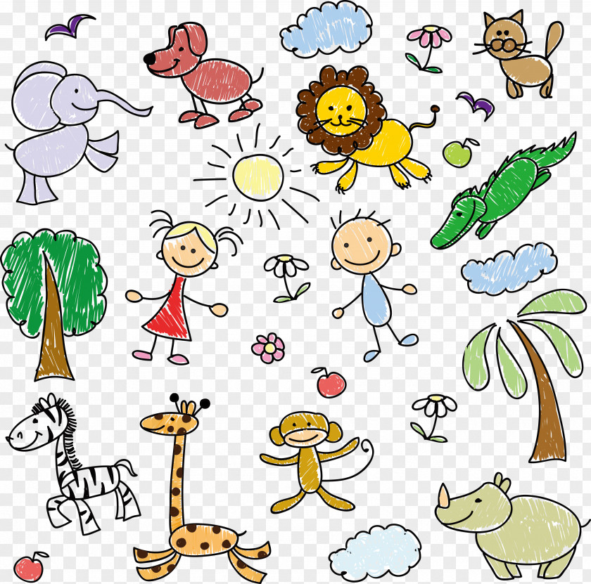 Children's Zoo Poster Vector Background PNG