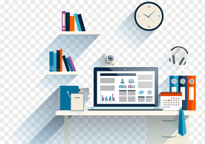 Desk Flat Design Office PNG