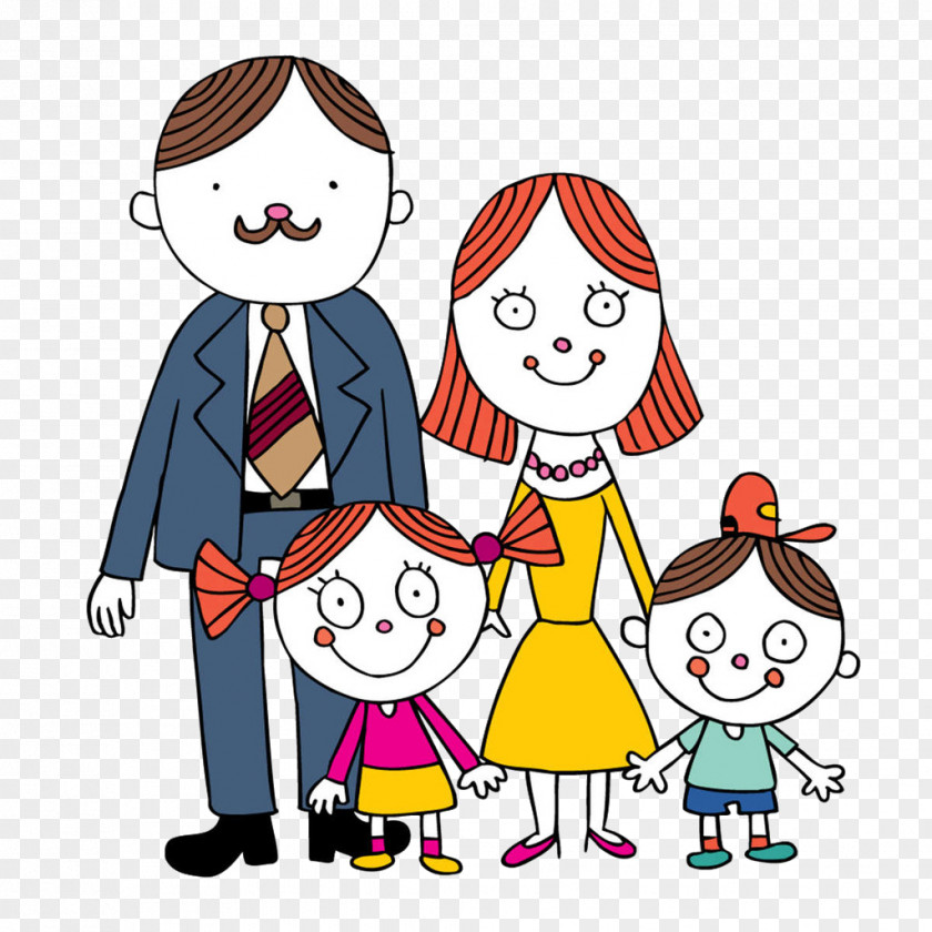 Family Cartoon Illustration PNG