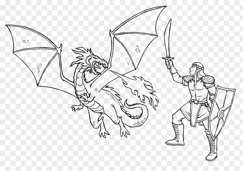 Knight Ausmalbild Dragon Coloring Book Fairy Tale PNG