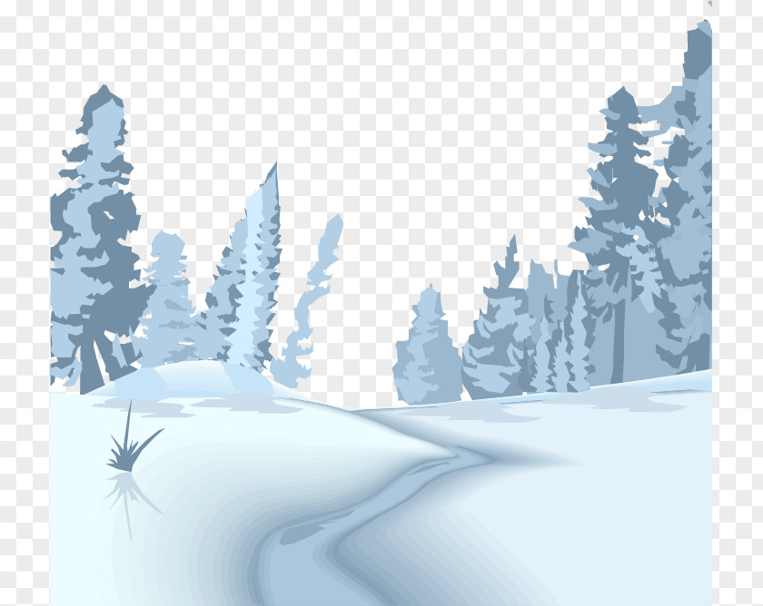 Vector Hand-painted Scenery Snow Shulin District PNG