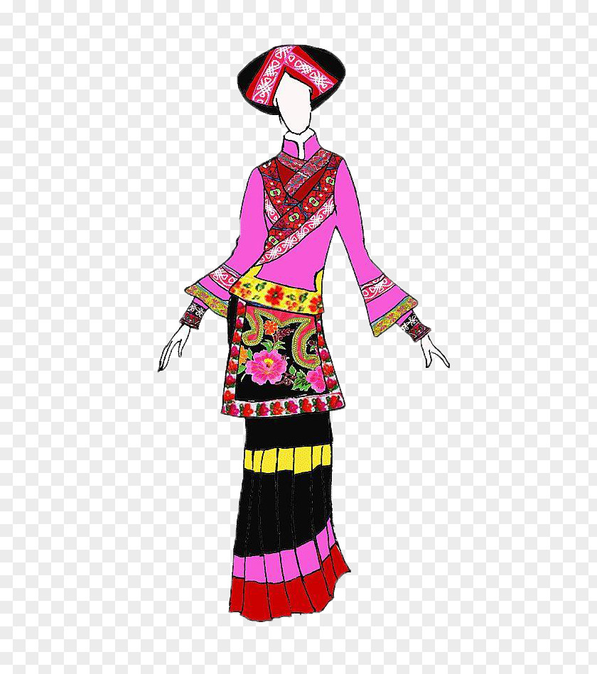 Costume Patterns Of Yi Women Stone Forest Clothing People PNG