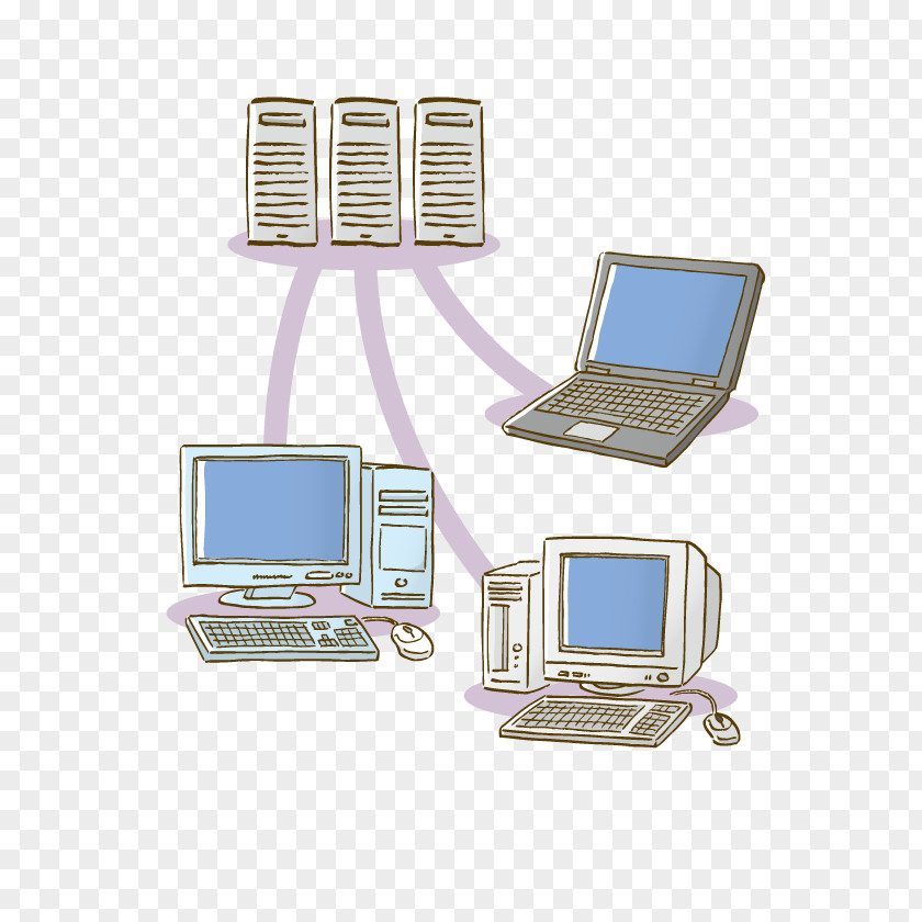 Hand Drawn Computer Network Servers Photography Illustration PNG