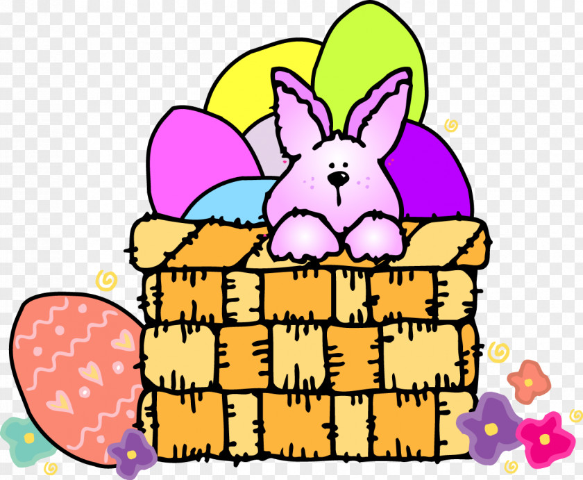 Happy Easter Bunny Egg Hunt Clip Art PNG