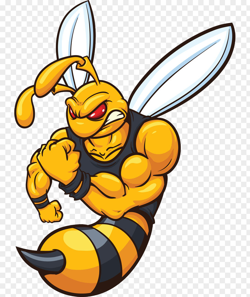 Muscle Hornets Hornet Bee Yellowjacket Cartoon PNG