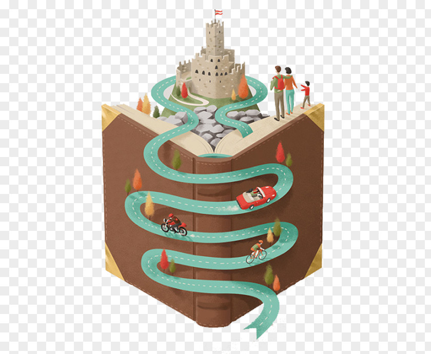 Cartoon Book Castle Illustrator Creativity Illustration PNG