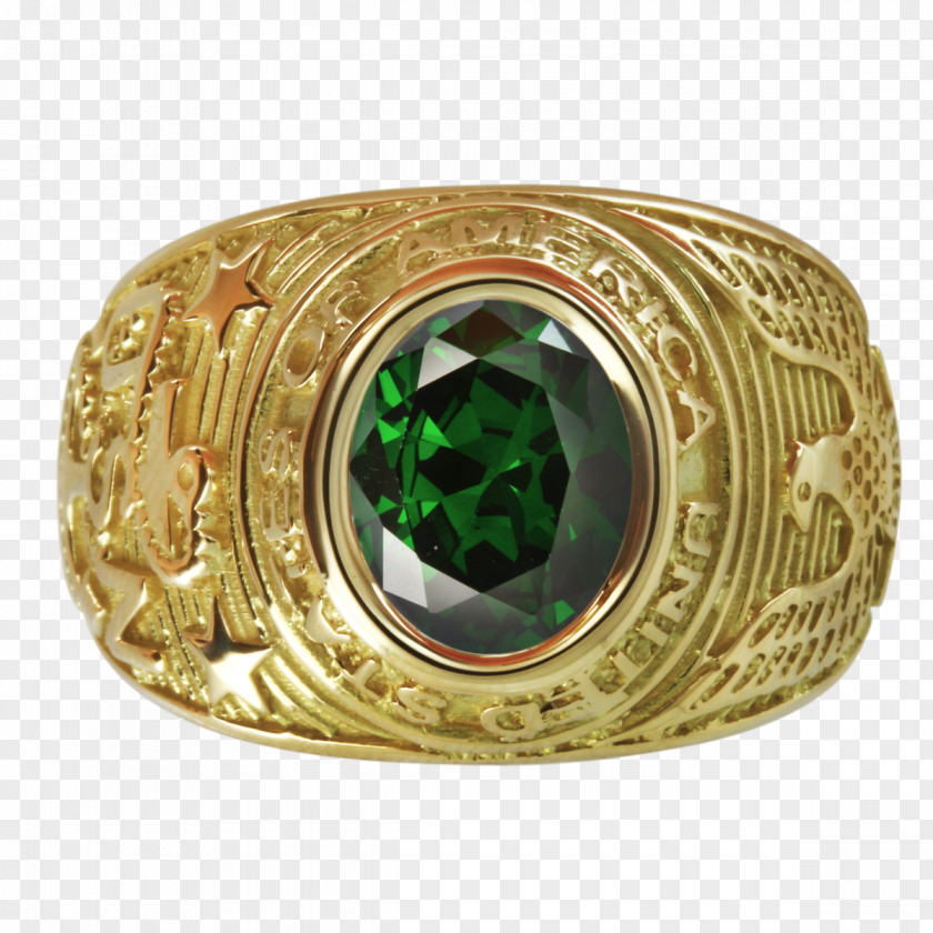 Emerald Ring Gold Chevalière Onyx PNG