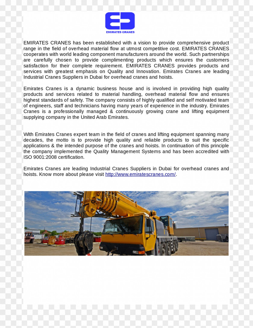 Gantry Crane Motor Vehicle Engineering Brochure Brand PNG