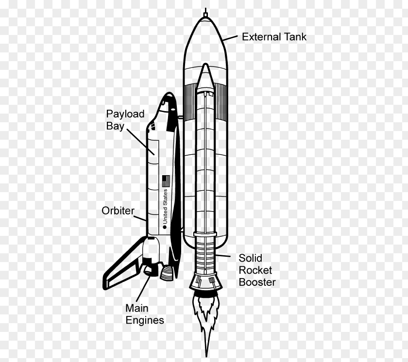 Schematic Diagram Space Shuttle Line Art Clip PNG