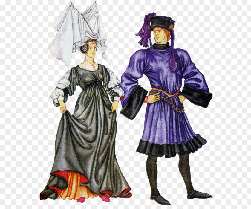 Robe Costume Design 15th Century Clothing PNG design century Clothing, middle ages clothing clipart PNG