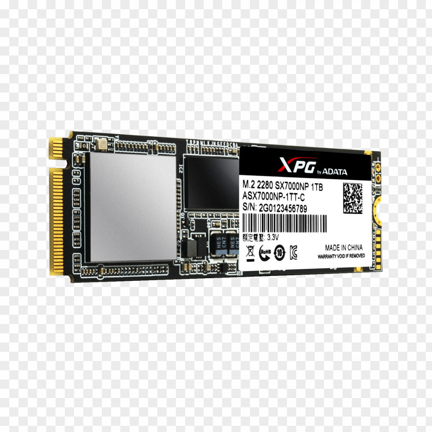 Solid-state Drive ADATA ASX7000NP-128GT-C Internal Hard PCI Express 3.0 X4 (NVMe) M.2 2280 1.00 5 Years Warranty NVM PNG