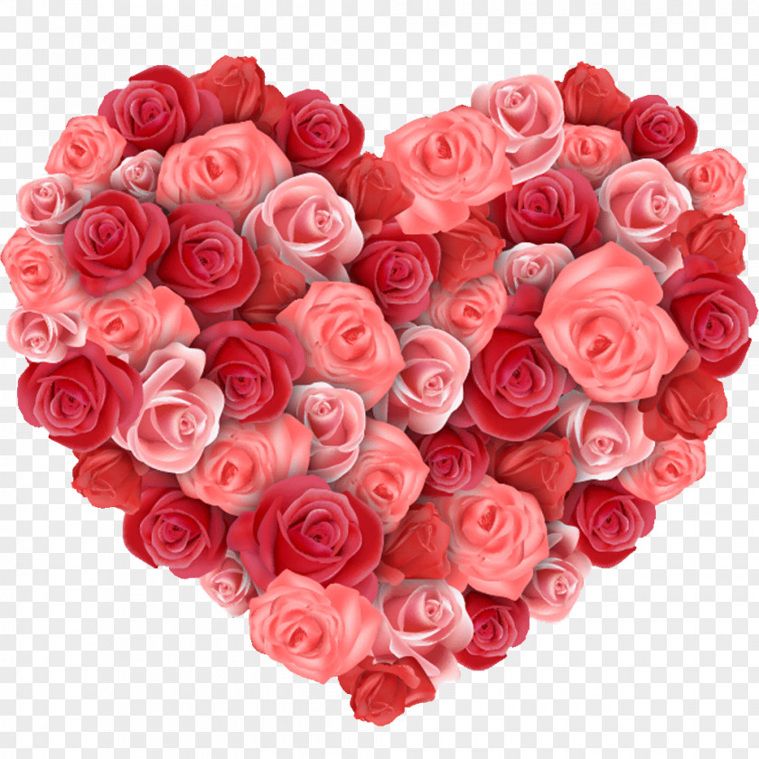 Roses Put Together Love Flower Heart Rose Valentines Day PNG
