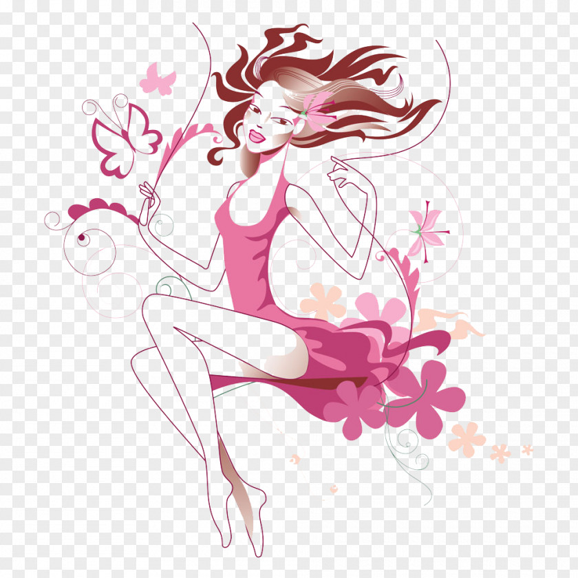 Woman Girl Illustration PNG Illustration, Beauty child on a swing clipart PNG