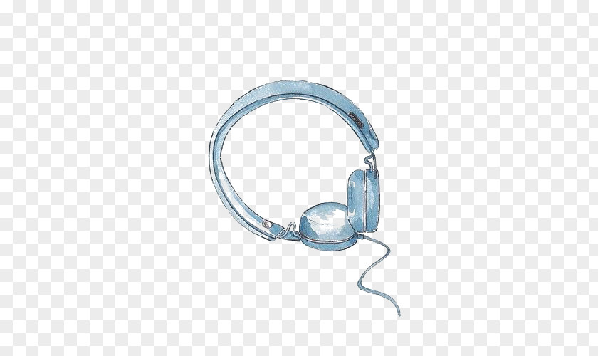 Blue Headphones Digital Data PNG