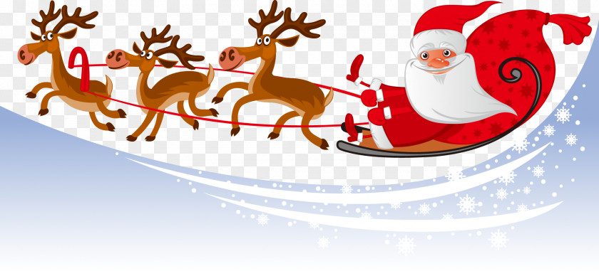 Vector Christmas Snow Background Elements Santa Claus Parade New Year's Eve December PNG