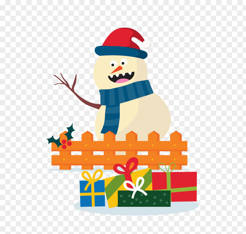 Vector Christmas Snowman Ornament Gift PNG