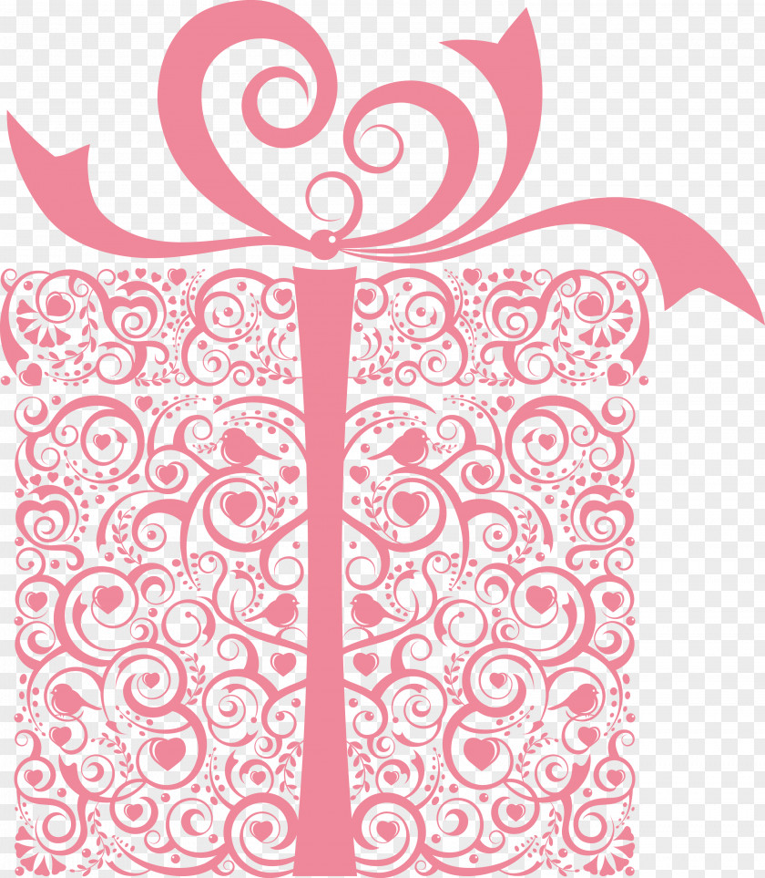 Pink Gift Box Card Valentine's Day Paper Christmas PNG