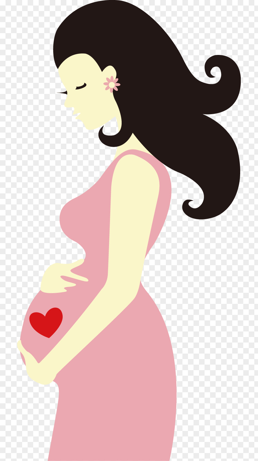 Pregnant Women Hand-painted Cartoon Pattern Woman Drawing PNG