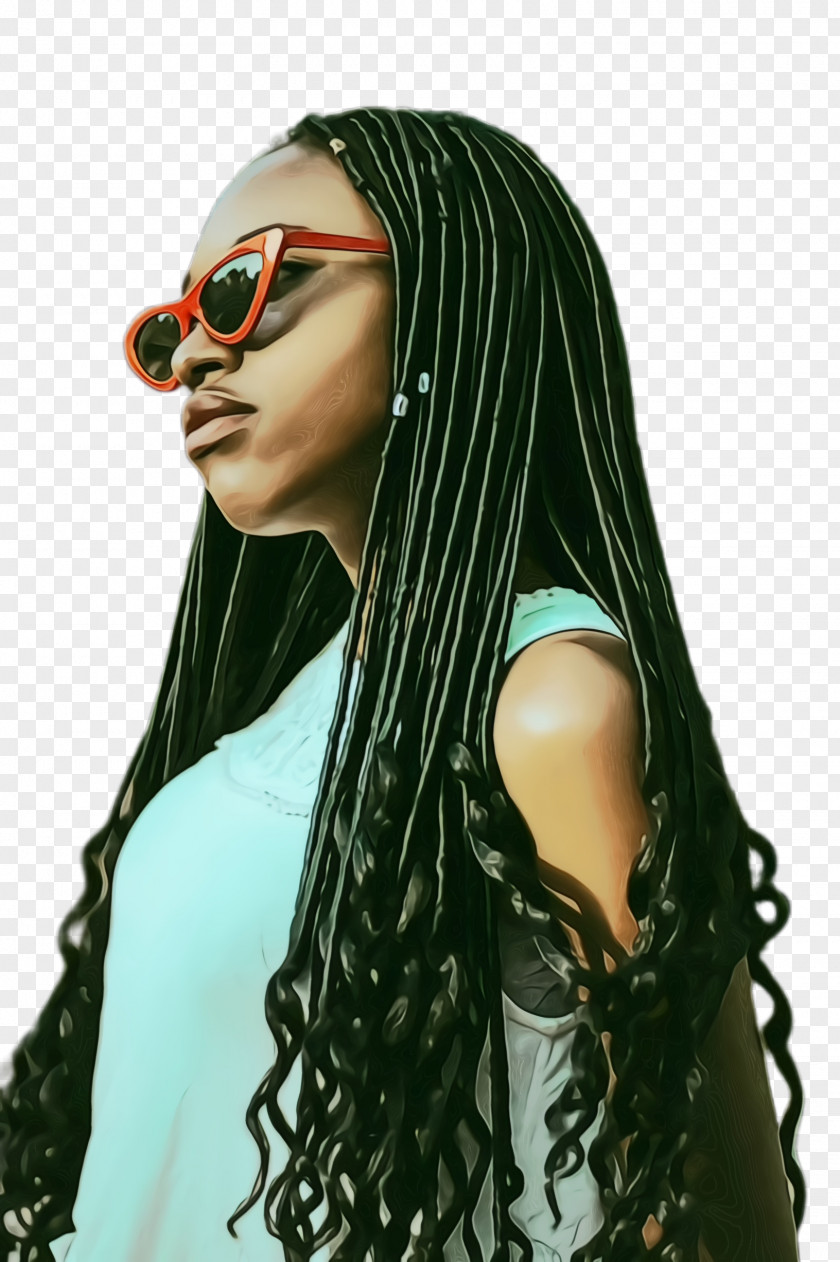 Artificial Hair Integrations Wig Glasses Background PNG