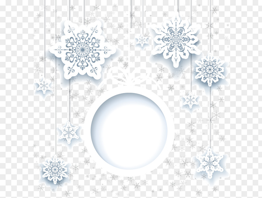 Decorative Snowflake Round Frame And Other Elements Of The Card Adobe Illustrator PNG