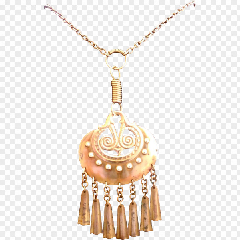 Necklace Jewellery Locket Bronze Metal PNG