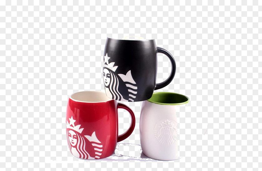 Color Starbucks Cup Coffee Mug Ceramic PNG
