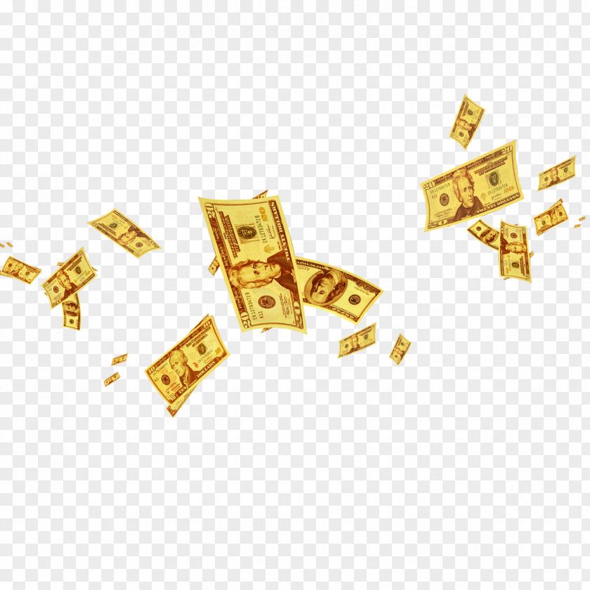Creative Dollar Banknote Paper Gold Coin Numismatics PNG