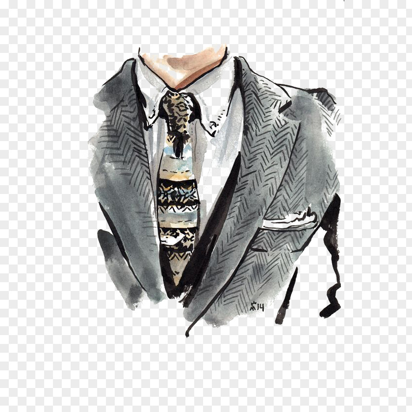 Fashion Suit Illustration Drawing PNG