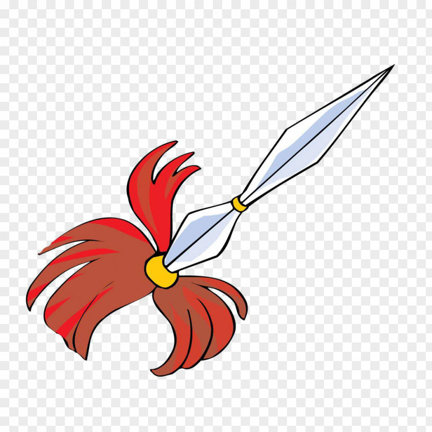 Hand-painted Arrow Spear Hoko Yari Weapon Clip Art PNG