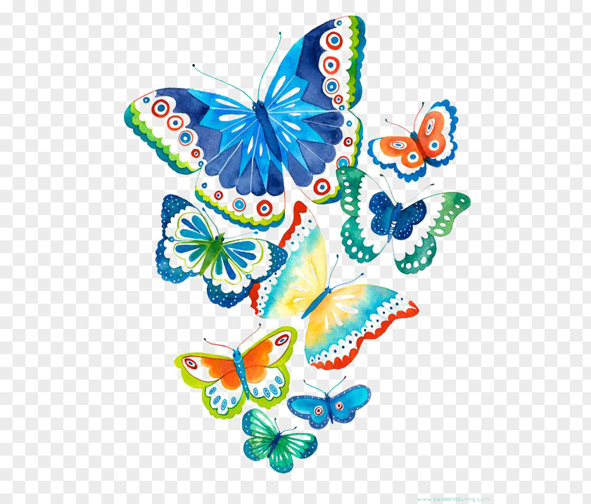 Hand-painted Watercolor Butterfly Drawing Art Clip PNG