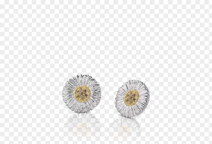 Small Daisy Earring Jewellery Buccellati Silver Gold PNG