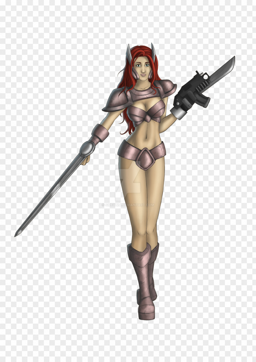 Fantasy Woman Lance Spear Mercenary Weapon Character PNG