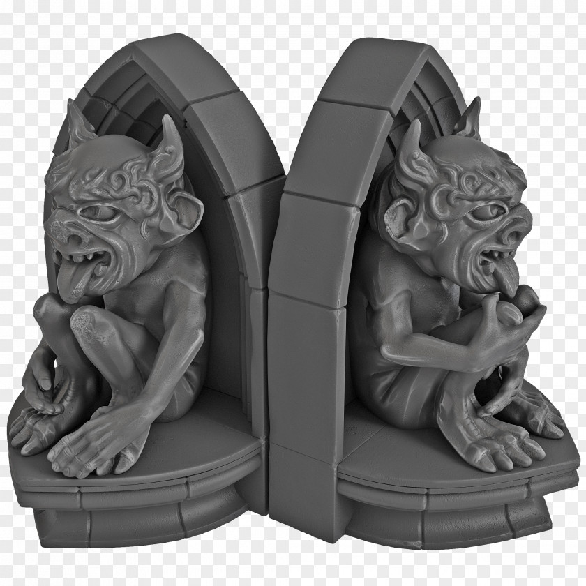 Grey Monster Book Bookend 3D Computer Graphics PNG