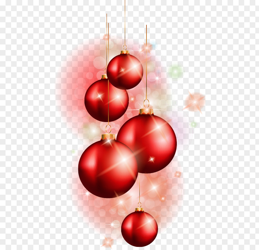 Painted Red Christmas Ball Bubble Dream Santa Claus Ornament Illustration PNG